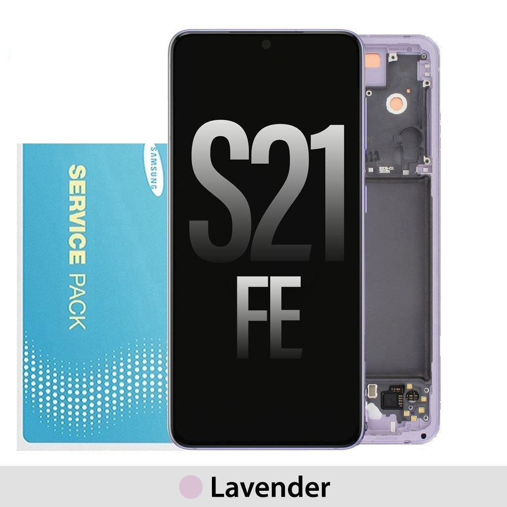 Samsung Galaxy S21 FE 5G G990B OLED Screen Replacement Digitizer GH82-26414D/26420D/26590D (Gold)-Lavender Samsung Galaxy S21 FE 5G G990B OLED Screen Replacement Digitizer GH82-26414D/26420D/26590D (Gold)-Lavender